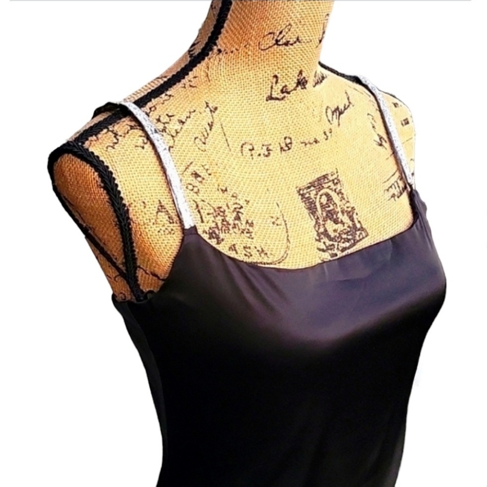 NEW Black Satin Diamante Strap Mini Dress - Picture 12 of 17